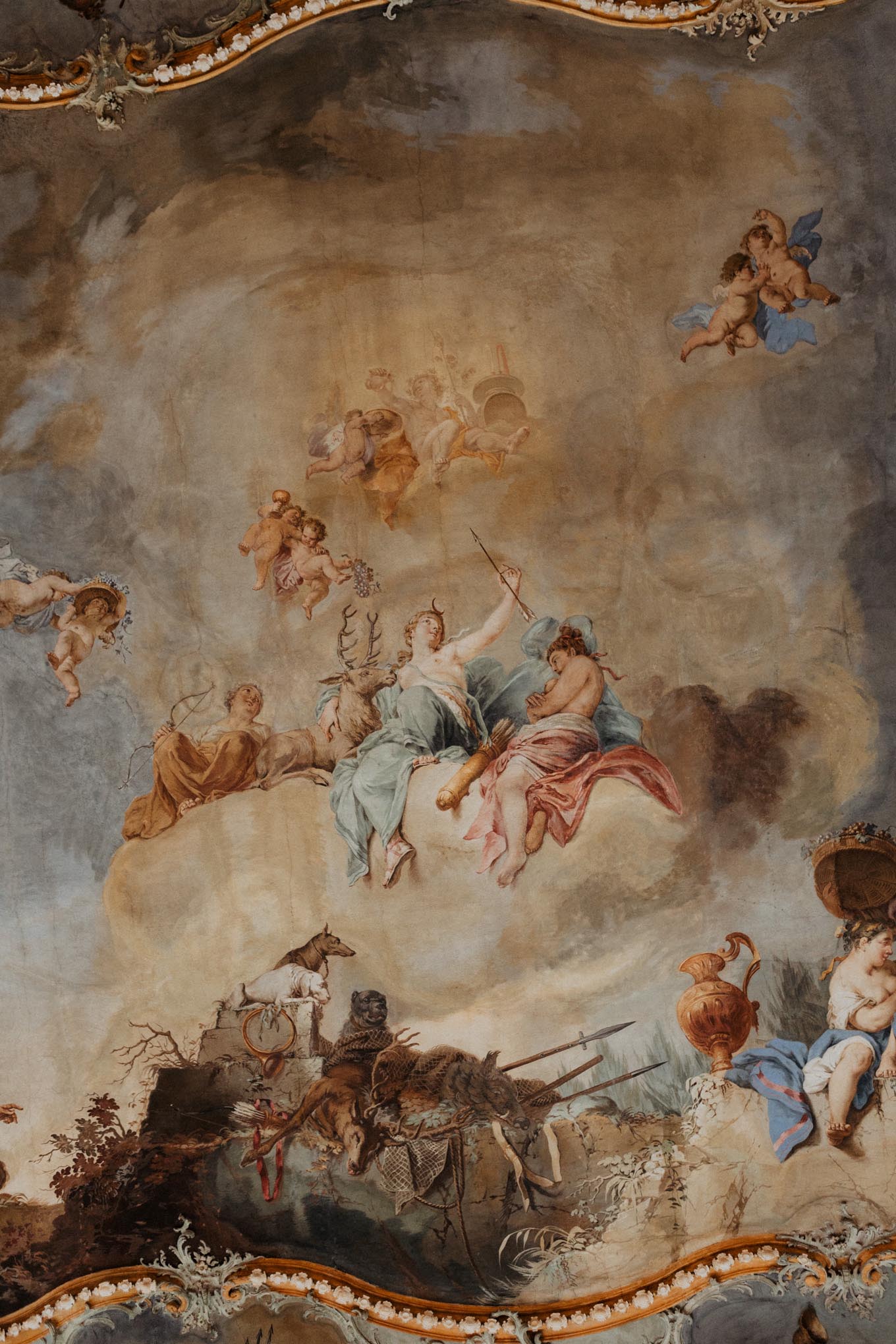 Decke mit Gemälde auf Schloss Engers
