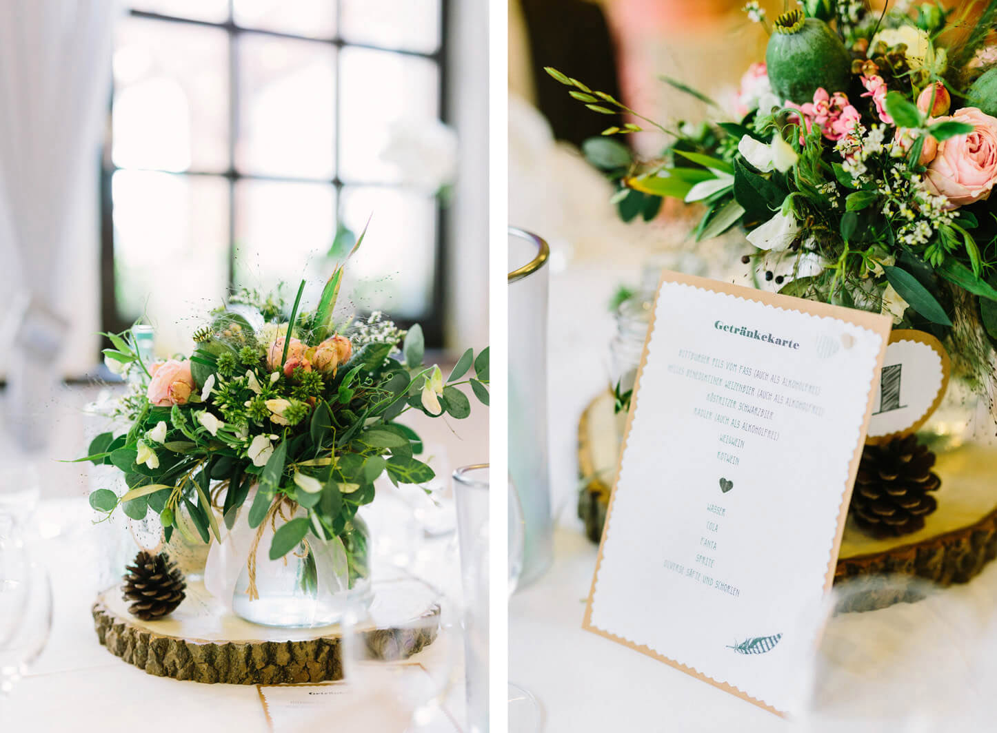 Boho Tischdekoration zur Hochzeit