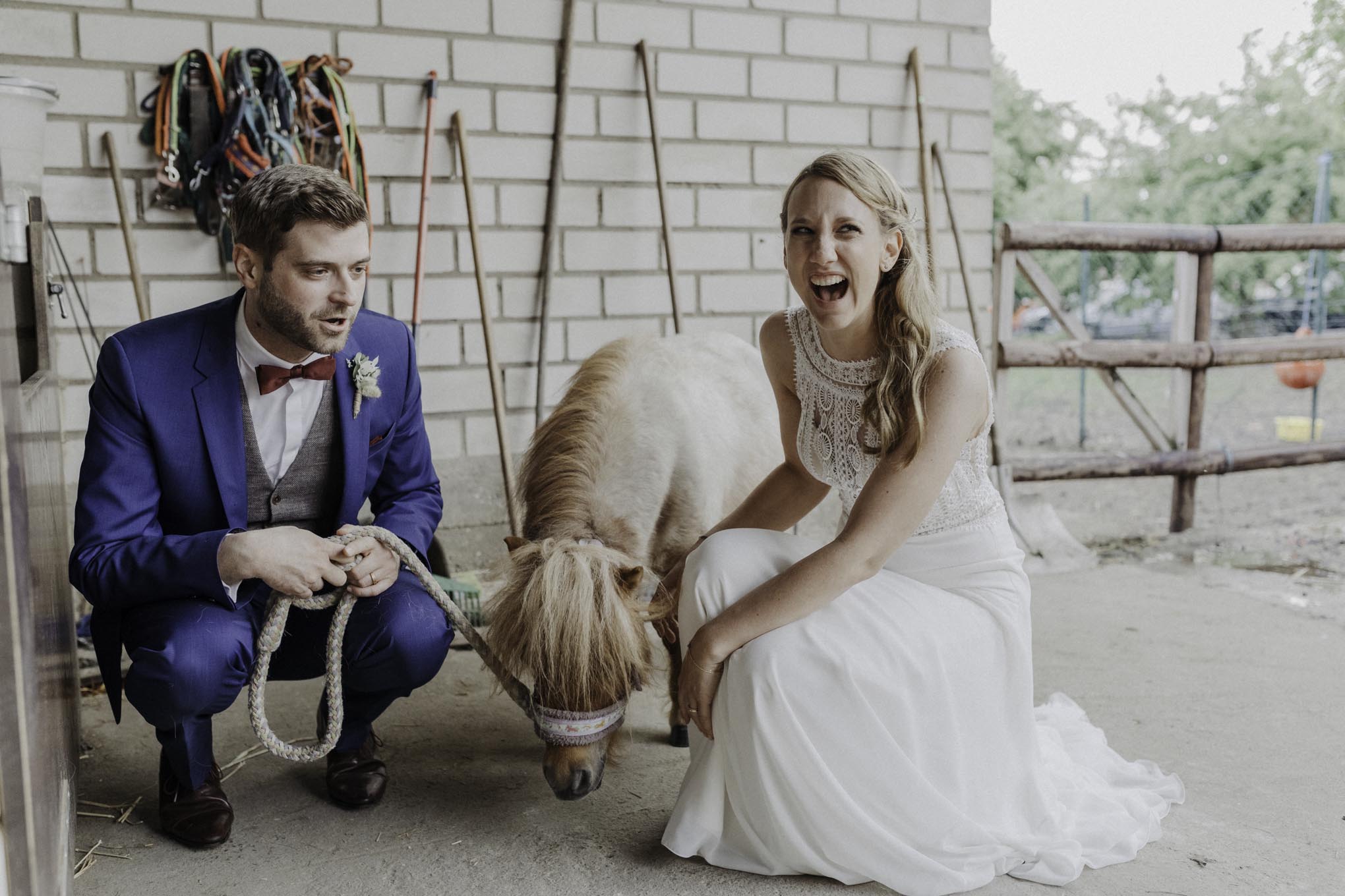 Hochzeitsfoto mit Pferd