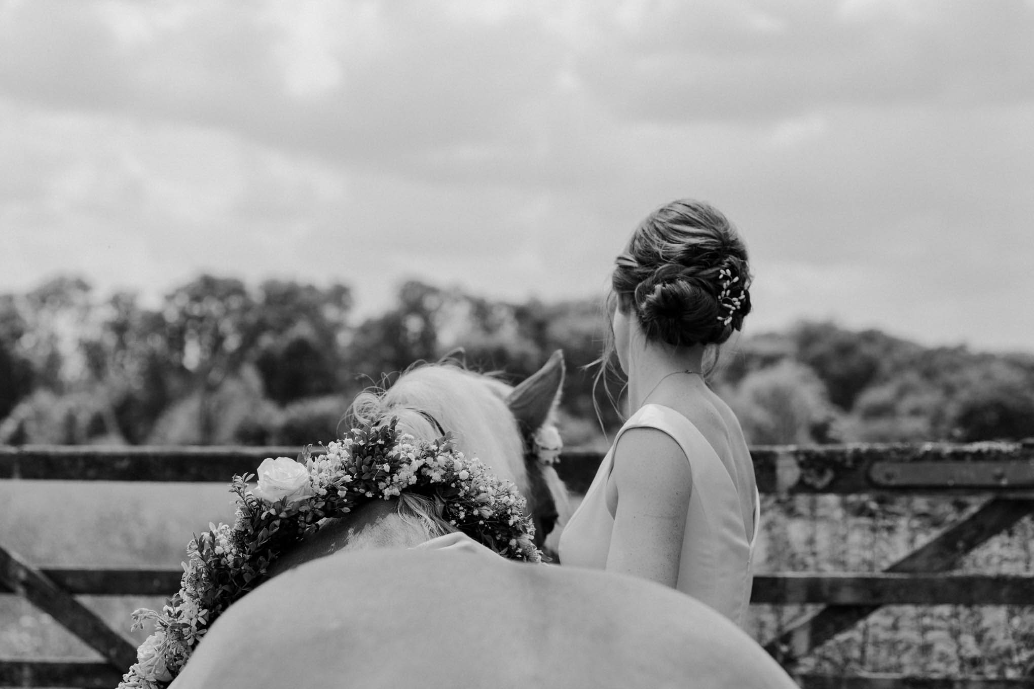 Braut mit Pferd